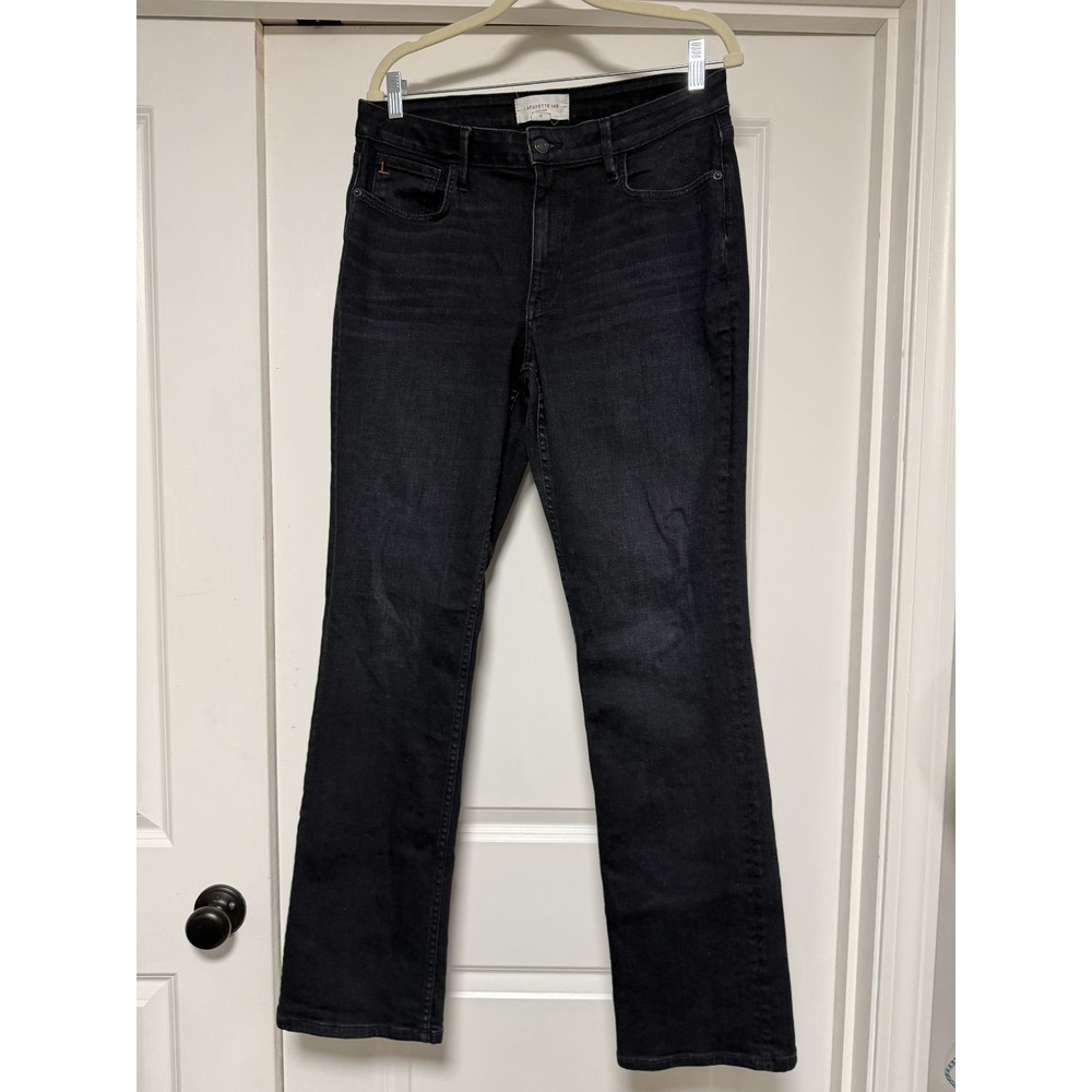 Lafayette 148, Womens black wash straight‎ leg jeans, Size 12 (31)